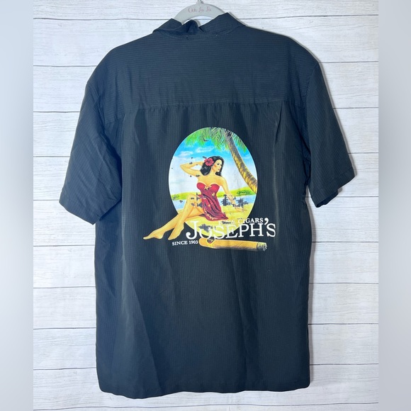 Harriton Other - Joseph’s Fine Cigars Havana Button Down Short Sleeve Shirt Large Black 💗